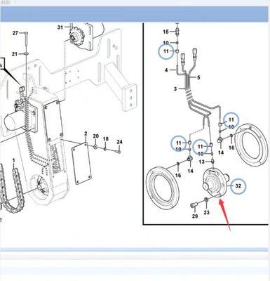 P8820DL Asfalt Paver części zamiennych spiralny przenośnik pośredni wał rotacyjny separator pośredni wał VOE12766358